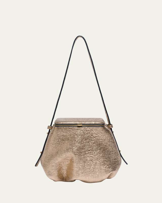 Blaine Mini Metallic Leather Pouch Shoulder Bag